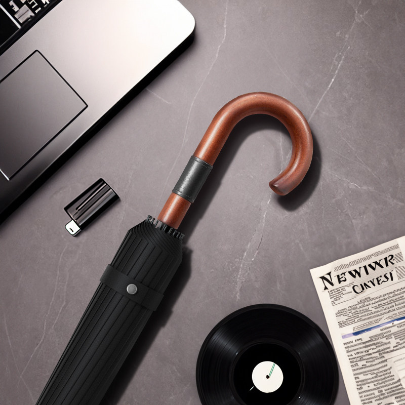 木长柄雨c伞弯柄超大号加固加厚结实抗风暴雨专用男士双人家用高