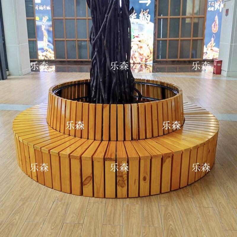 防腐木围树椅围树凳户外公园座椅小区F幼儿园室外庭院树池围椅定