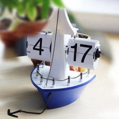 创意钟表自动翻页钟时尚复古轮船座钟挂钟帆船翻页座钟客厅时钟,家居饰品,立钟/落地钟,淘宝优惠券,粉丝福利购,淘宝优惠卷