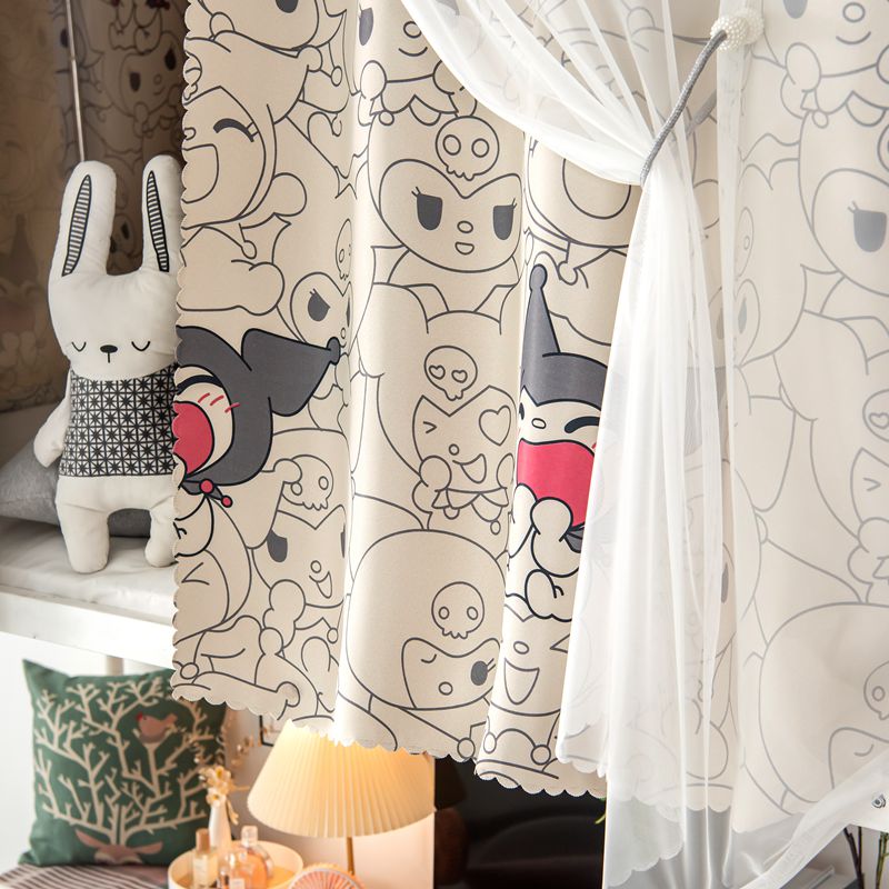 强遮光加厚大学生m宿舍床帘寝室上铺男下铺女卡通蚊帐遮光布床幔