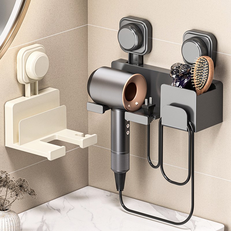 吸盘吹风机d置物架壁挂式免打孔电吹风支架浴室吹风筒挂架收纳神