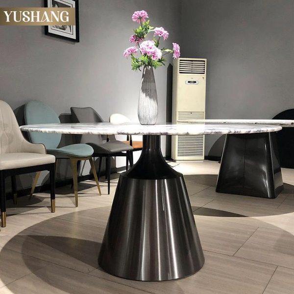 不锈钢大理石岩板圆餐桌底座轻奢极简家用餐桌脚意式高端大气脚架,住宅家具,其它桌类,淘宝优惠券,粉丝福利购,淘宝优惠卷