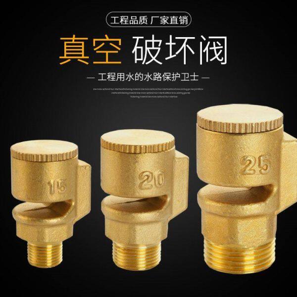 真空破坏器自动排气负压吸气阀DN20/25暖气管道防负压黄铜阀高层