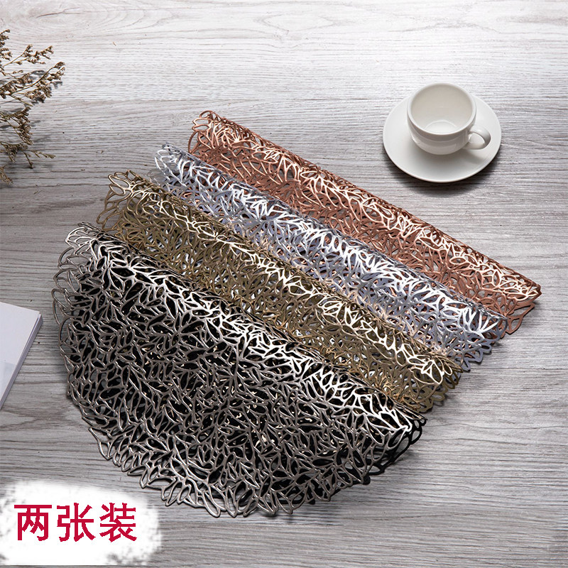 欧美隔热餐垫PVC38cm圆形托盘垫婚礼派对节日圣诞装饰垫PVC餐桌垫