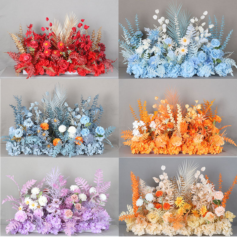 婚庆仿真花新款地排花路引花婚礼堂装饰舞台装饰婚庆道具绢花花束