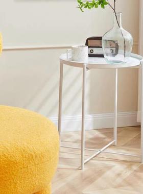 北WHF欧简厅易沙发边几客艺拆装小茶几休闲角几铁卧阳室台迷你圆