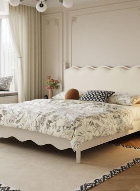卧室双实用法式复古XPC黑色木床高级感美式软家包床现代简约主卧