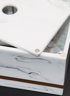 纸巾盒客厅轻奢家用茶几北欧创意C餐巾纸抽盒酒店大理石纹理抽纸