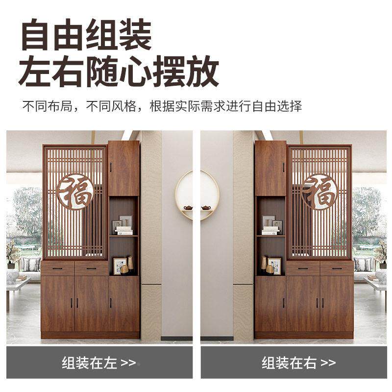 正对大户屏风隔断置物架现简约进玄门入客门厅实木鞋柜794关柜一
