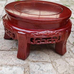 木质鱼缸石架盆VZA景室内置物架圆柱空调底座实木花架架水奇缸架