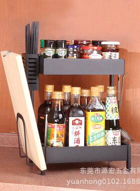 黑色厨收房角落置物架不锈钢置物架咨询额客味品纳调多功能架储物