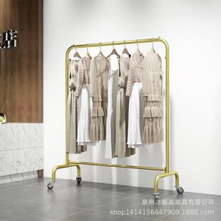 落地衣架加粗款网红挂衣架潮播间衣服陈流990直列展架服装店移动