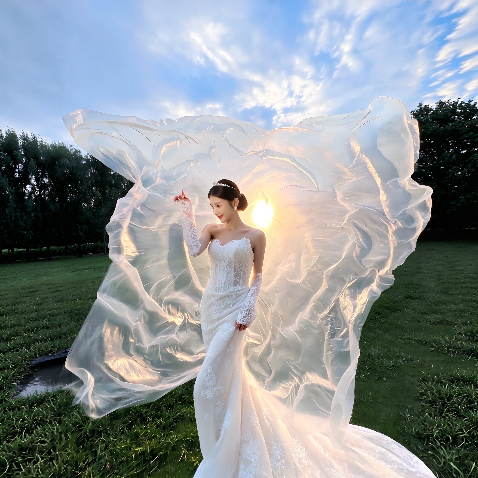 婚纱照塑料膜拍照个人婚纱照写真背景布户外摄影出片氛围拍照道具