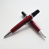 11.5cm短款 油性原子笔色黑色 红色商务笔长度金属笔杆旋转圆珠笔
