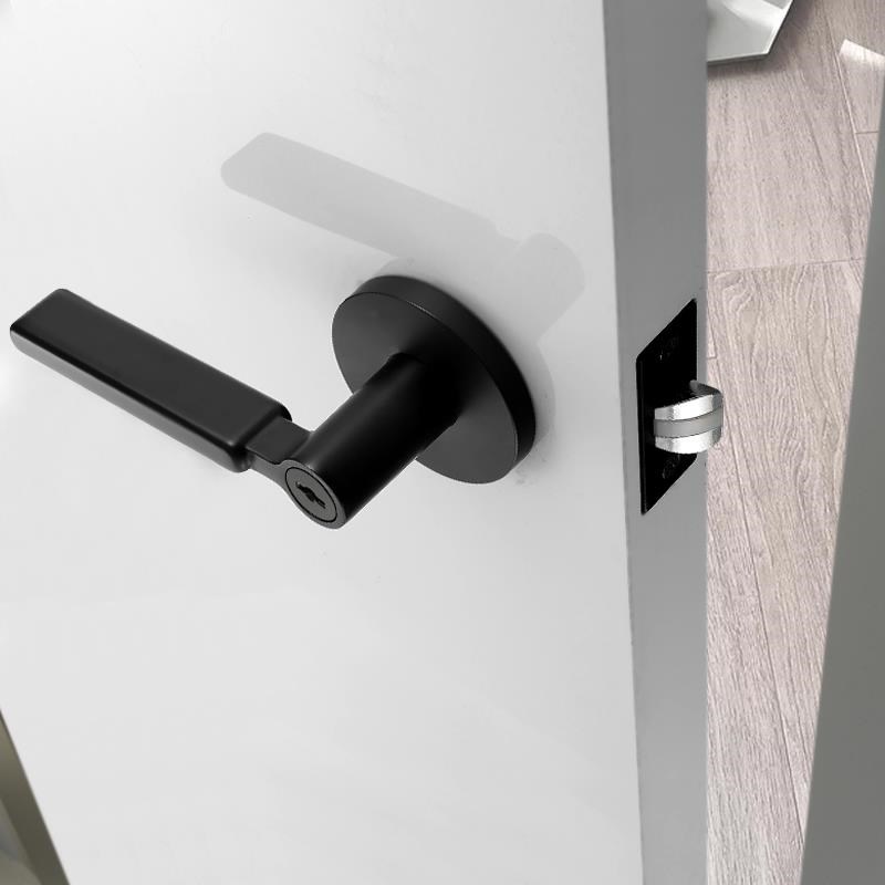 球形门锁黑色卧室房门锁静音室内简约G锁具通用型卫生间单舌执手