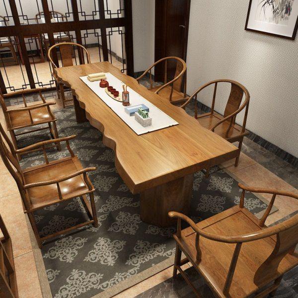 茶室酒楼会客自然边茶道桌新中式实木茶桌公室大板原木泡茶桌,商业/办公家具,茶台/茶桌,淘宝优惠券,粉丝福利购,淘宝优惠卷