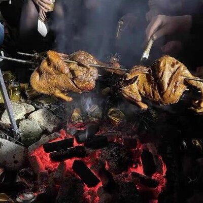 烤鸡架子可清洗野炊神器踏青专用烤乳猪烤肉架不锈钢加粗可拆卸