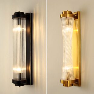 北欧轻奢壁灯法式客厅电视背景墙卧室床头灯楼梯小蛮腰玻璃墙壁灯