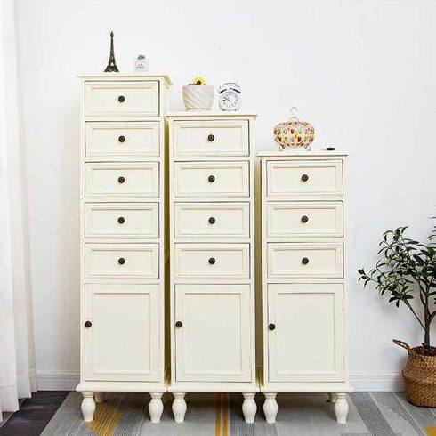 夹缝柜纯实木带门五斗柜抽屉式收纳柜客厅靠墙小柜子卧室床头柜橱