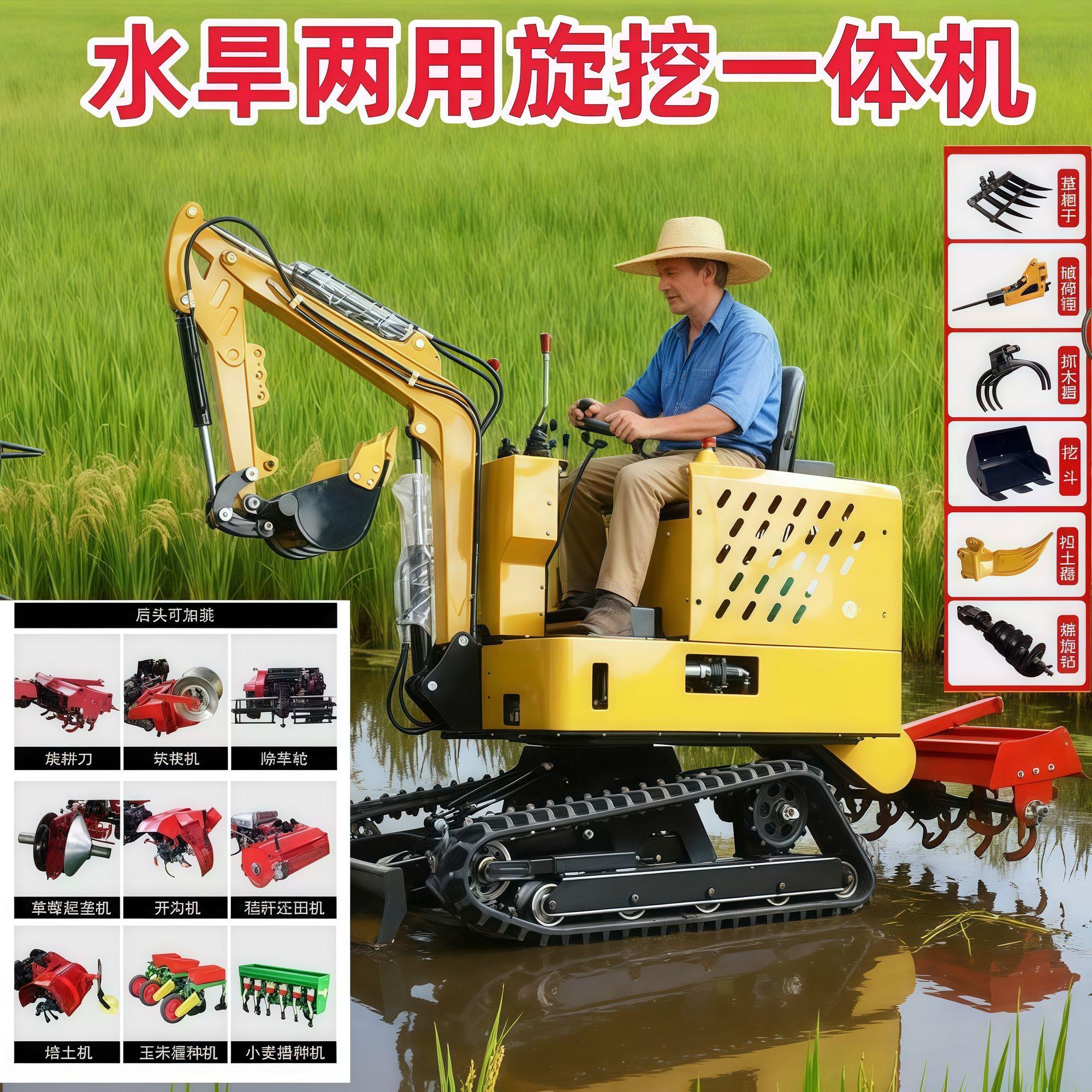 多功能挖机旋耕一体机微