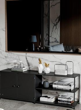 简约落地书架卧室艺收纳装饰架铁北欧风FS755651客厅子背景墙置物