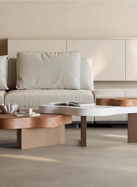 法复古异形云茶几客厅家意用式轻式奢现TJZ代设计感朵不规则茶几