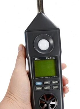 台湾路昌LM-8102 噪音计照度温湿度 风速多功能大屏幕环境测试仪