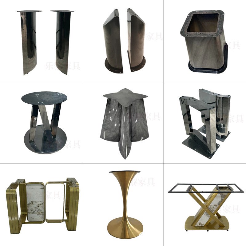 家用岩板餐桌脚酒店不锈钢支架中西餐厅大理石茶几台桌腿铁艺底座