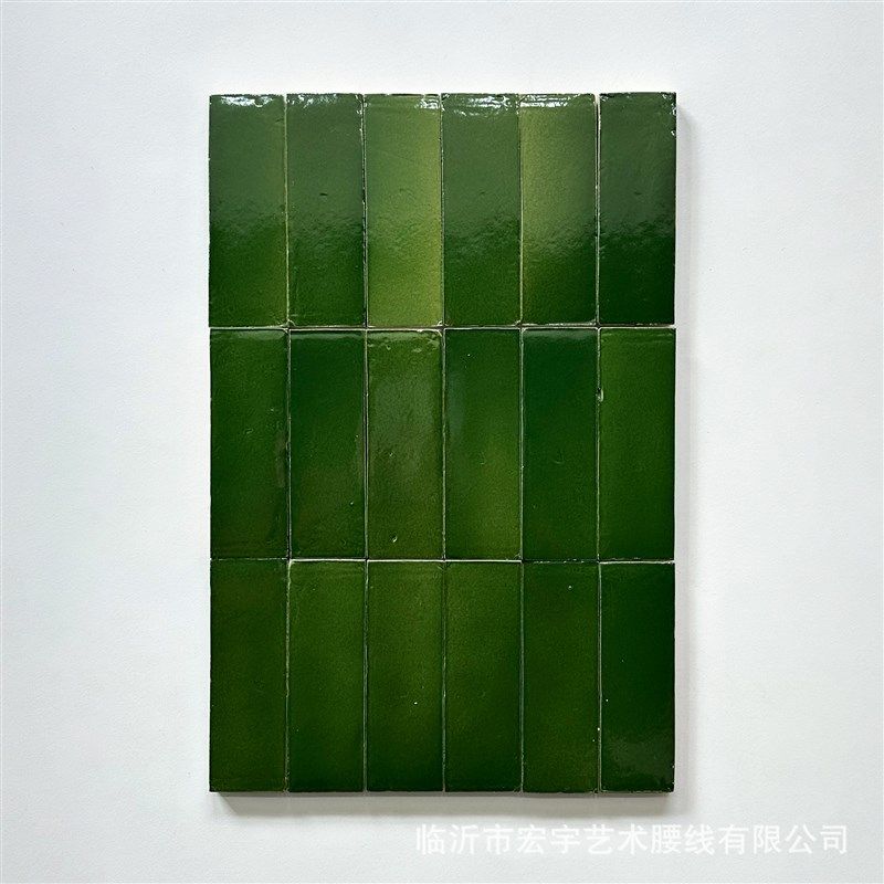 zellige纯手工泥o胚 摩洛哥手工砖黄绿复古陶土砖卫生间墙砖背景