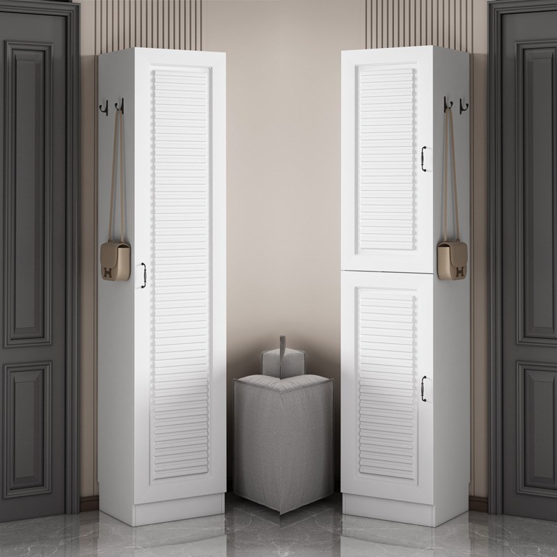 入户鞋柜家用门口高立式一体柜电梯口夹缝窄柜多层阳台靠墙储物柜