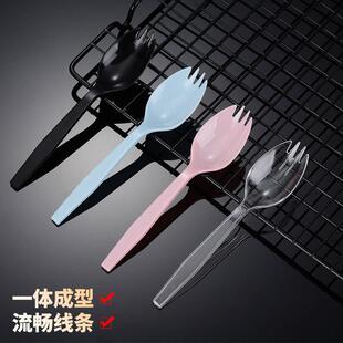 一次性长叉糕勺子无品牌/独包立冰淇蛋淋装叉子甜品水果蛋糕叉儿