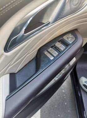 适用于23款红旗9AHQ升降器开关改装纤碳1纹桃木装饰贴BS材质