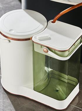 水桶家茶用干湿分离收纳桶手带盖密茶封茶叶过滤废水桶提渣95803