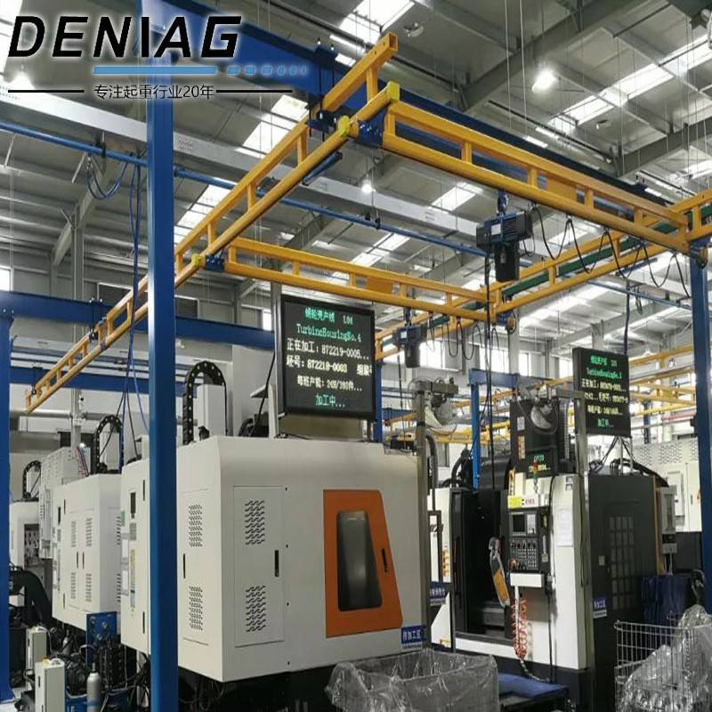 上海立柱式组合式起重机刚性连接柔性轨道式手拉小型行吊系统