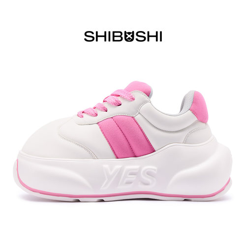 是不是SHIBUSHI粉白墩墩厚底百搭