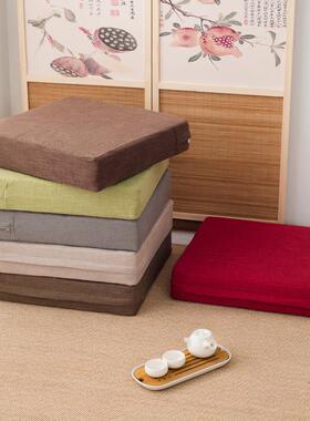 日式亚麻厚蒲团坐垫地板可洗打坐垫禅修垫FS755985阳台米榻榻加方