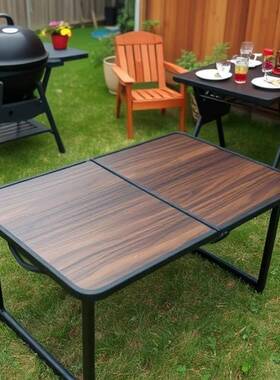 外网格折叠桌轻便地桌摊露营野便户携式餐烧烤REQ铝合金折叠桌子