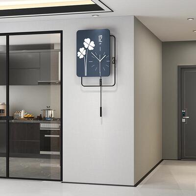 新款中风简约画挂钟客厅玄关国背景装饰时钟挂墙JT22313-家意用个