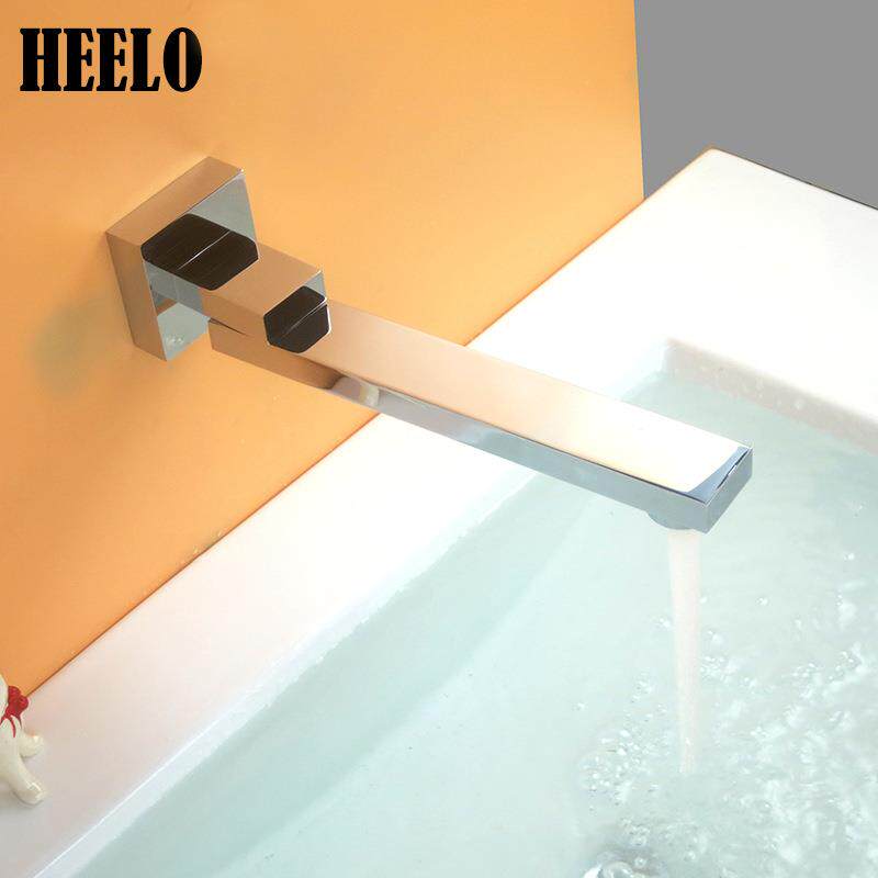 开平家墙出旋转入墙式水4分方形精SP030铜厂黑色装浴缸出水嘴下出