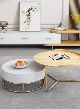 轻奢TZB大石茶理几简约代现户型小客厅茶几电视柜组合地柜茶桌