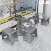 业风奶茶店甜品店靠墙不LG210093工钢卡烘座凳子网红锈咖啡店焙店