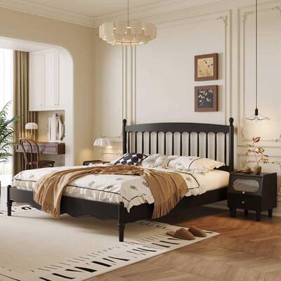 中式古风美温床法GPR式主卧双人床现代简约实木式床中婚床储莎物