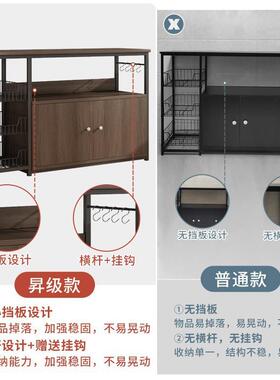 餐XVZ边柜用厨房多能落墙地置物架多层功微波炉锅具收纳靠橱柜家