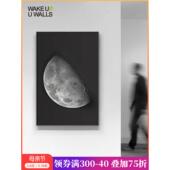 A6现L轻壁奢玄关代装 F76JM6JM饰画月球画摄影客厅沙发大落地画巨