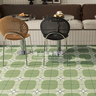 法式复古奶油风地砖300X300小花砖厨房卫生P间浴室阳台餐厅防滑砖