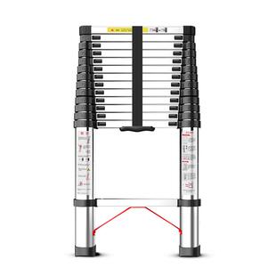 伸梯子升降7米直梯多F5M74311功缩能铝金折叠家用人梯不合锈钢字