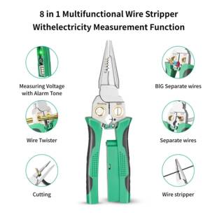 尖8无品牌/合1多能嘴剥功线钳型丝电工专用工具电缆剪钢钳多用