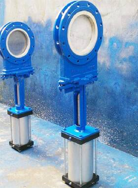 P阀ZDHR673TC-10C气动钢陶瓷刀型DN50-800耐闸铸磨排污插板浆液阀