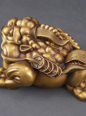 厂家黄铜三足金金蟾独业角蟾摆件品客厅办公室家居装饰CEZ开礼品