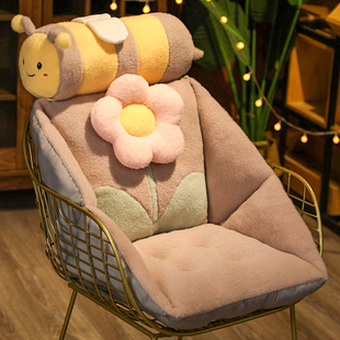 大号坐垫靠背一体j办公室座椅久坐靠垫屁股垫子椅子垫加厚屁垫春